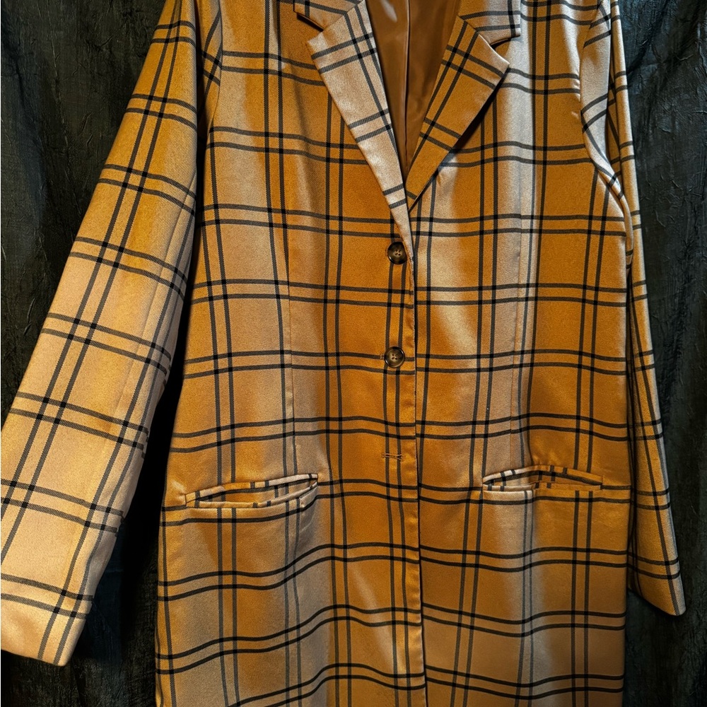 Steve Madden Tan Plaid Jacket